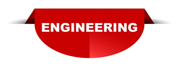 Rojo vector redondo banner ingeniería — Archivo Imágenes Vectoriales