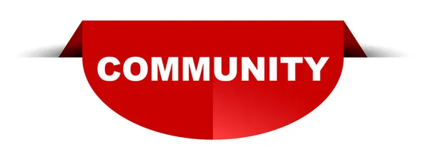 Rode vector ronde banner Gemeenschap — Stockvector