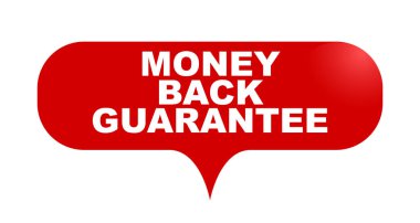 Kırmızı vektör kabarcık afiş para iade garantisi