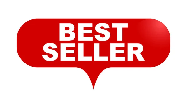 Vetor vermelho bolha banner best seller — Vetor de Stock