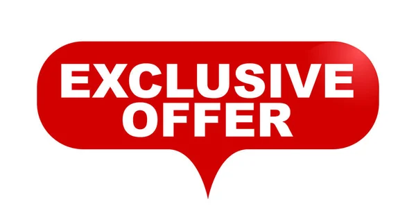 Red vector bubble banner exclusive offer — Stock Vector