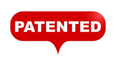 patentli kırmızı vektör kabarcık afiş