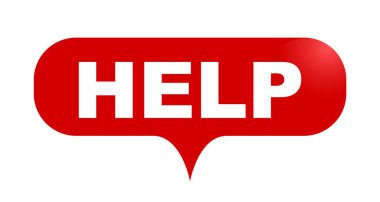 Kırmızı vektör kabarcık afiş yardım