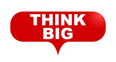 Kırmızı vektör kabarcık afiş büyük düşünmek