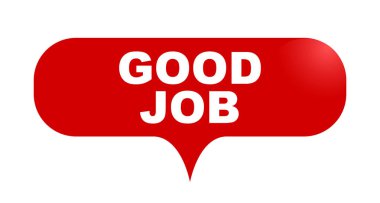 Kırmızı vektör kabarcık afiş iyi iş