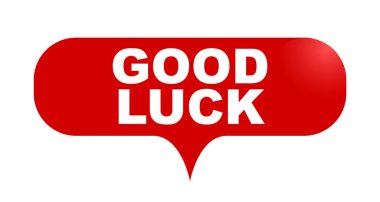 Kırmızı vektör kabarcık afiş iyi şanslar