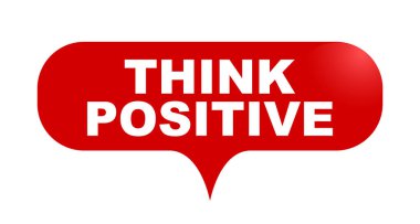 Kırmızı vektör kabarcık afiş olumlu düşünmek