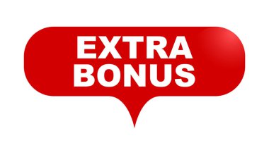 Kırmızı vektör kabarcık banner ekstra bonus