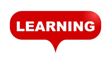 Kırmızı vektör kabarcık afiş öğrenme