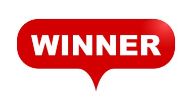 Kırmızı vektör kabarcık afiş kazanan