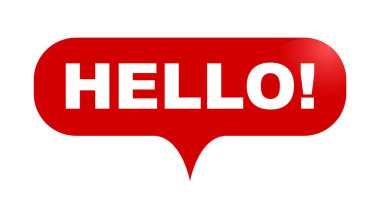 Kırmızı vektör kabarcık afiş Merhaba