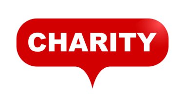 Kırmızı vektör kabarcık afiş sadaka