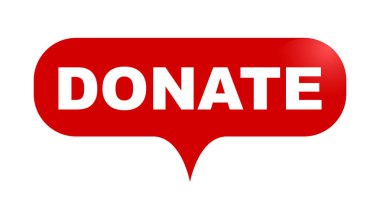 Kırmızı vektör kabarcık banner bağış