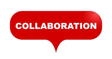 Kırmızı vektör kabarcık afiş işbirliği