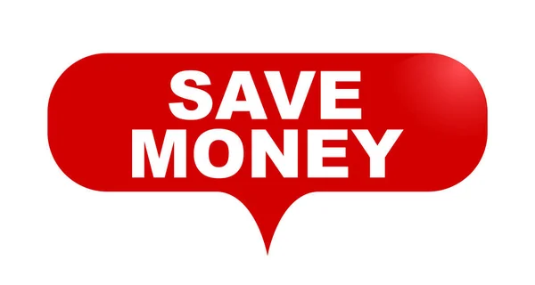 Banner de burbuja vector rojo ahorrar dinero — Archivo Imágenes Vectoriales