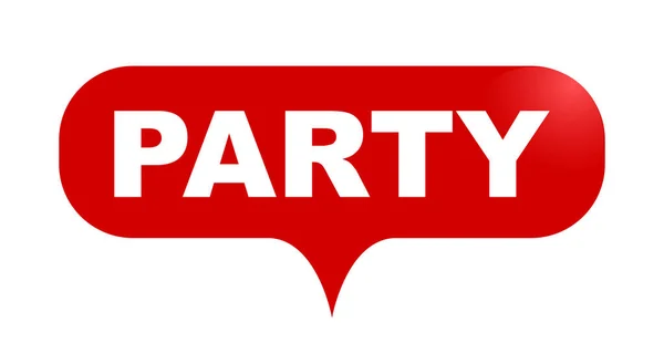 Red vector bubble banner party — Stock Vector
