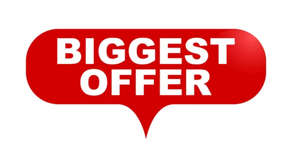 Red vector bubble banner biggest offer — Stock Vector