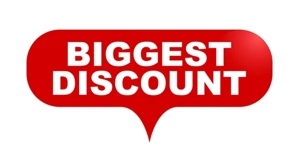 Red vector bubble banner biggest discount — Stock Vector