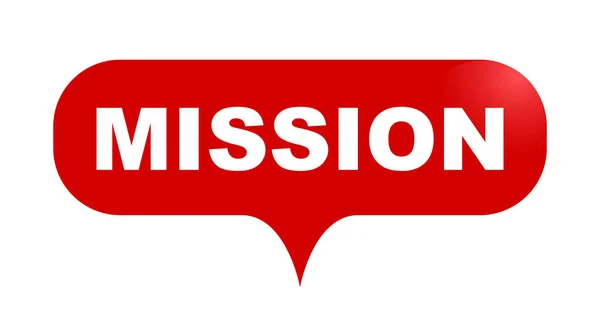 Missione banner bolla vettoriale rosso — Vettoriale Stock