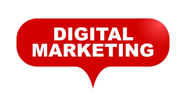 Rojo vector burbuja banner marketing digital — Archivo Imágenes Vectoriales