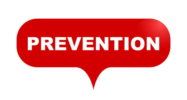 Rosso vettore bolla banner prevenzione — Vettoriale Stock