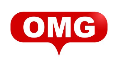 Kırmızı vektör kabarcık afiş omg