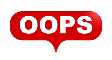 Kırmızı vektör kabarcık banner oops
