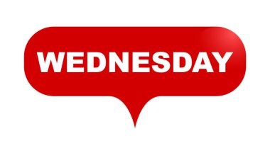 Kırmızı vektör kabarcık afiş Çarşamba