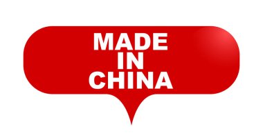 Çin malı kırmızı vektör kabarcık afiş
