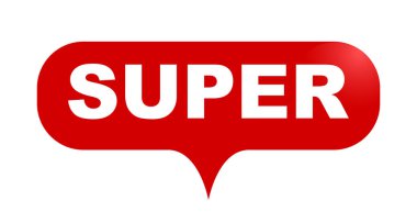 Kırmızı vektör kabarcık banner süper