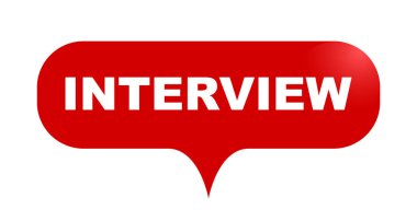 Kırmızı vektör kabarcık afiş röportaj