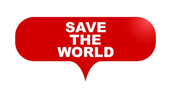 Κόκκινο διάνυσμα banner φούσκα σώσει τον κόσμο — Διανυσματικό Αρχείο