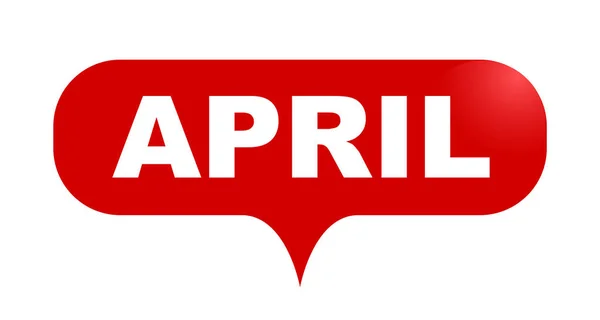 Κόκκινο διάνυσμα banner φούσκα Απριλίου — Διανυσματικό Αρχείο