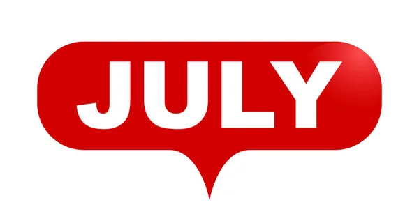 Roter Vektor Blase Banner Juli — Stockvektor