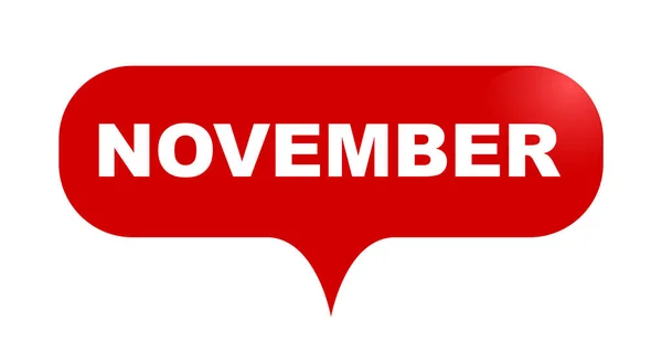 Vetor vermelho bolha banner novembro — Vetor de Stock