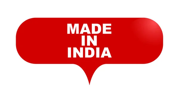 Röd vektor bubbla banner gjord i Indien — Stock vektor