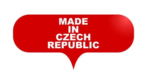 Banner bolha vetorial vermelho feito na república checa — Vetor de Stock