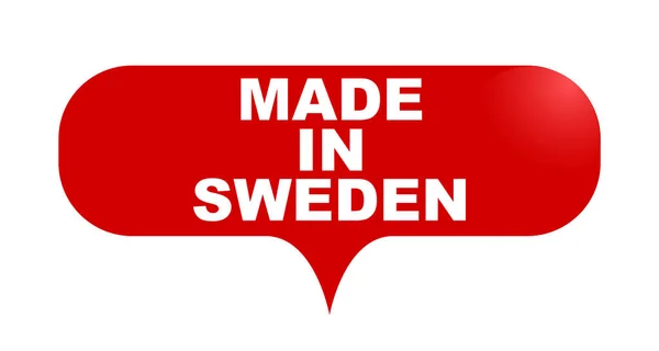 Bannière de bulle vectorielle rouge fabriquée en Suède — Image vectorielle