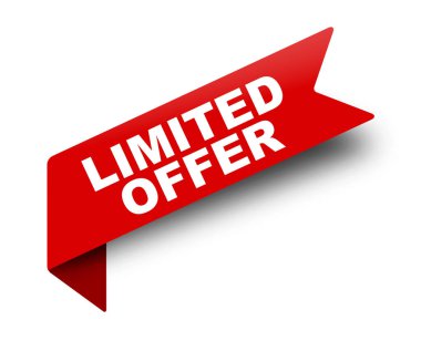 Kırmızı vektör afiş şerit sınırlı teklif