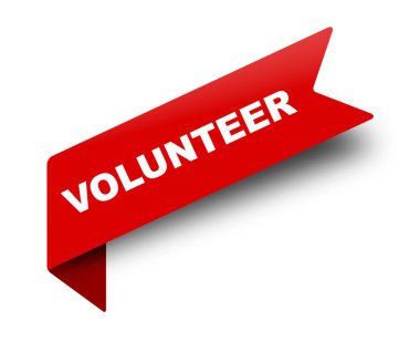 Kırmızı vektör afiş şerit gönüllü