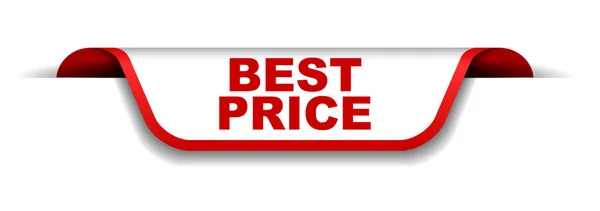 Červený a bílý nápis Nejlepší cena — Stockový vektor