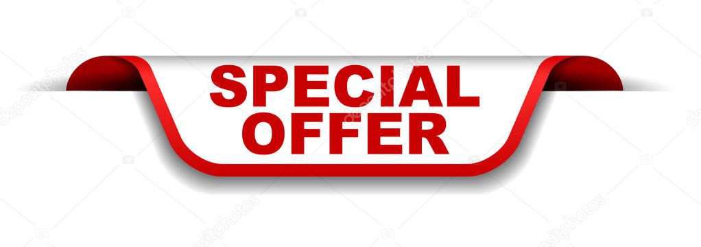 red and white banner special offer