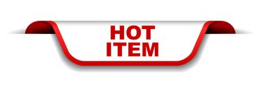 Kırmızı ve beyaz afiş sıcak öğesi