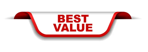 Bannière rouge et blanc meilleur rapport qualité-prix — Image vectorielle