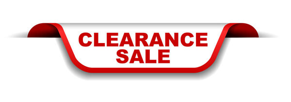 red and white banner clearance sale