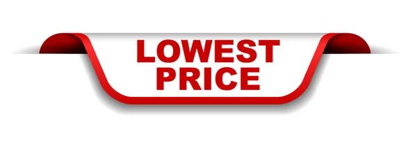 Rode en witte spandoek laagste prijs — Stockvector