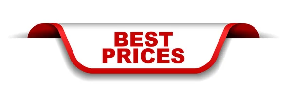 Banner vermelho e branco melhores preços — Vetor de Stock