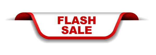 Κόκκινο και λευκό πανό flash πώληση — Διανυσματικό Αρχείο