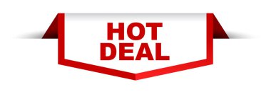 Kırmızı ve beyaz afiş sıcak anlaşma