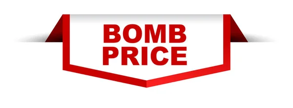 Červený a bílý nápis bomba cena — Stockový vektor